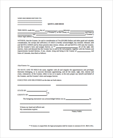 quick deed form pdf