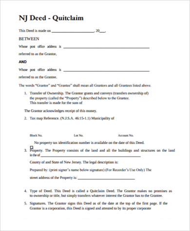 quick deed transfer form