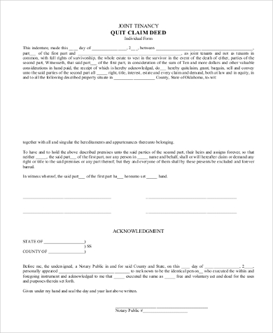 quit claim deed form