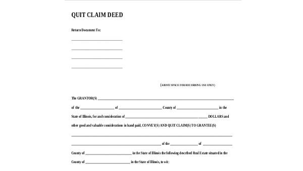 Free 6 Sample Quitclaim Deed Forms In Pdf Ms Word 6575