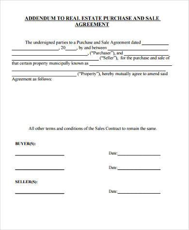 Free 9 Sample Contract Addendum Forms In Pdf Ms Word Excel