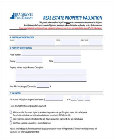 real estate property evaluation form