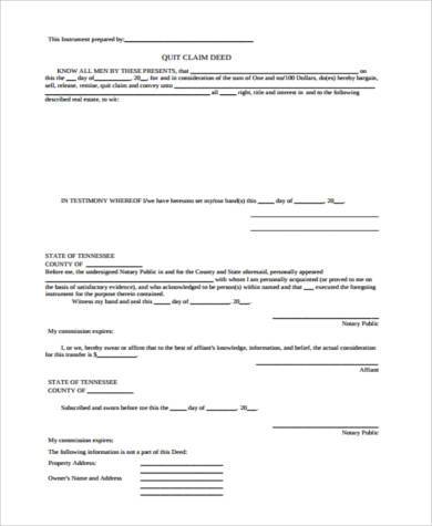 real estate quit claim deed form1