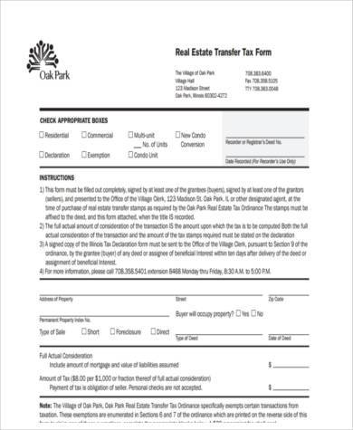 real estate transfer tax form