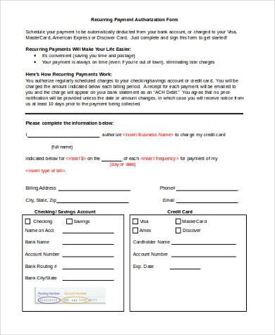 FREE 9+ Sample Payment Authorization Forms in MS Word | PDF | Excel