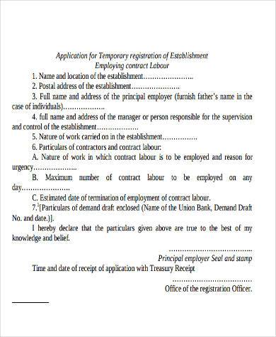 registration contract labor form
