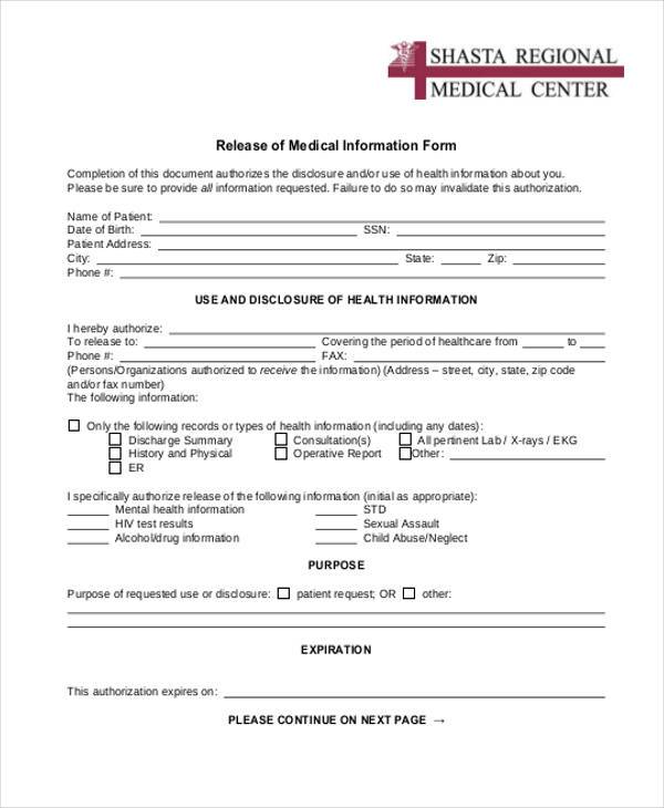 Free 9 Sample Medical Information Forms In Pdf Ms Word Excel 6905