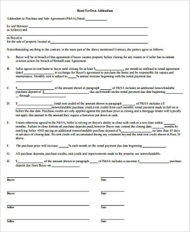 rent to own lease agreement pdf
