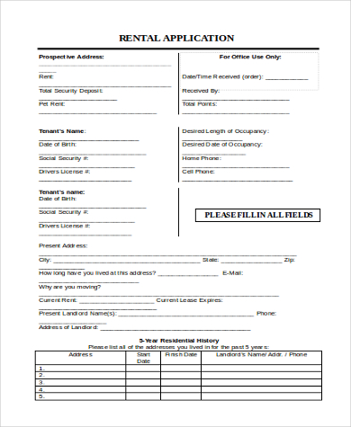 FREE 8+ Sample Rental Forms in MS Word | PDF | ExcelFREE 8+ Sample ...