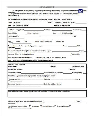 rental application form word1