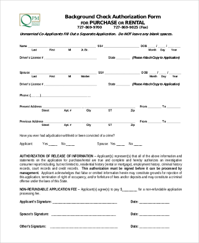 rental background check authorization form pdf