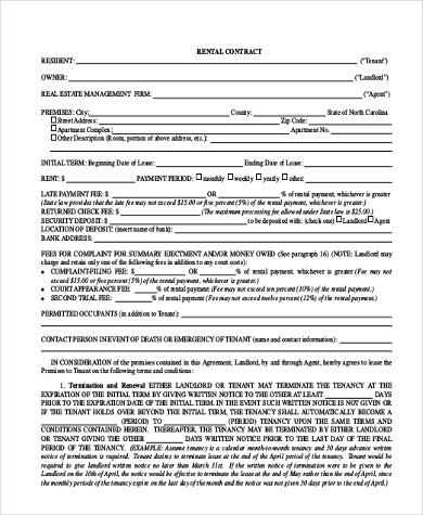rental contract form