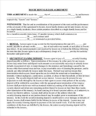 Free 10+ Sample Rental Lease Agreement Forms In Pdf 