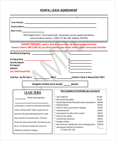 FREE 10+ Sample Rental Lease Agreement Forms in PDF | MS Word