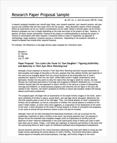 research topic proposal format