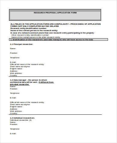 research proposal application form