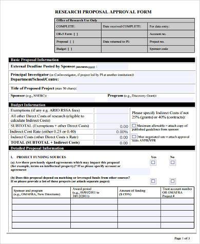 research proposal approval form