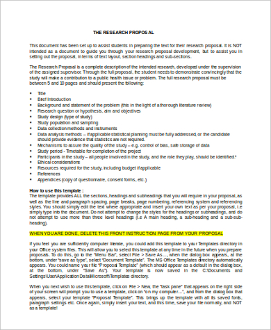 research proposal sample format