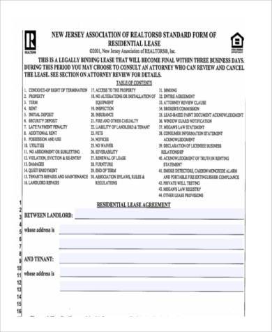 residential lease agreement renewal form
