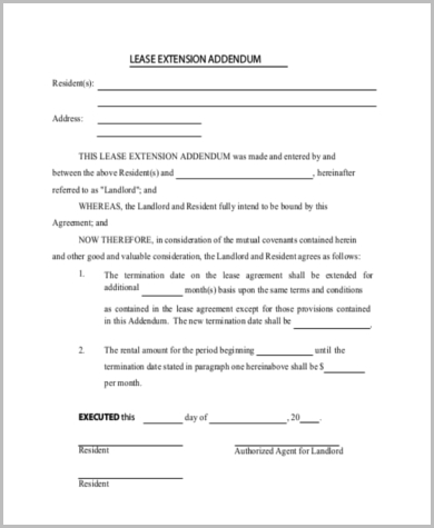 residential lease renewal form