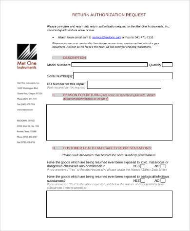 return authorization request form1