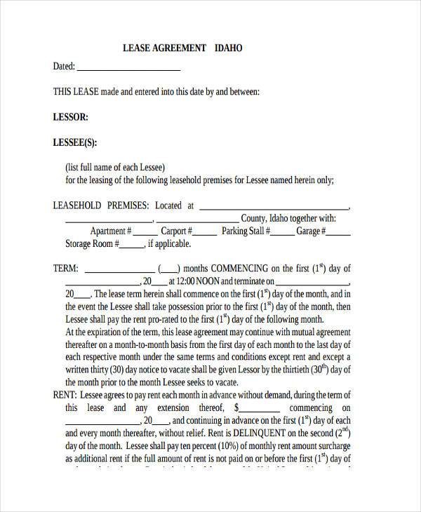FREE 8 Room Lease Agreement Samples In PDF MS Word