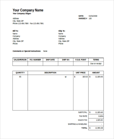 FREE 7+ Sample Sales Invoice Forms in PDF | Excel | MS Word