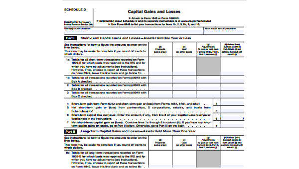 sample blank schedule forms