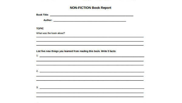 reading book report template