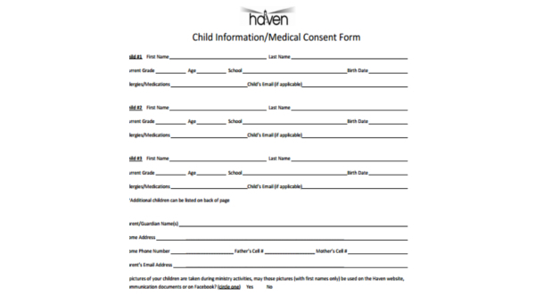sample child medical consent forms