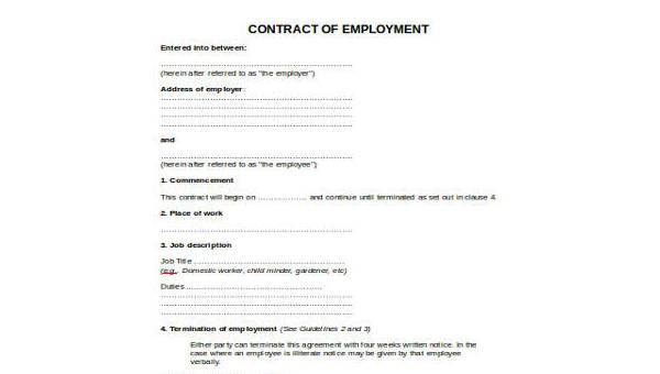 sample contract labor forms