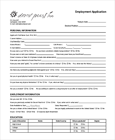 sample employment application pdf1