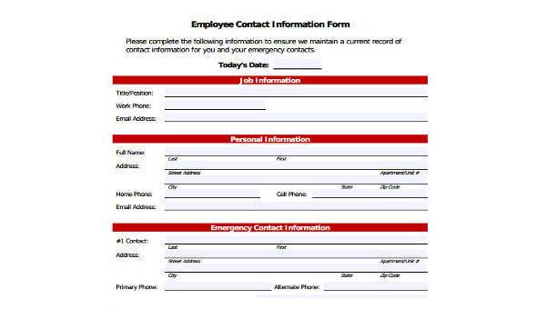 Employment Information Form Template from images.sampleforms.com