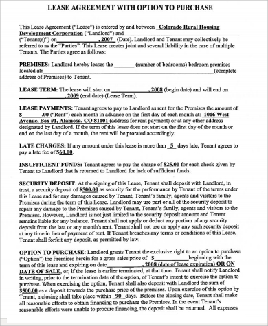 sample home lease agreement