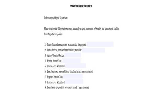sample job proposal forms