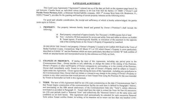 Agreement for lease disclosure statement