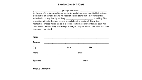 FREE 8 Sample Photo Consent Forms In PDF MS Word