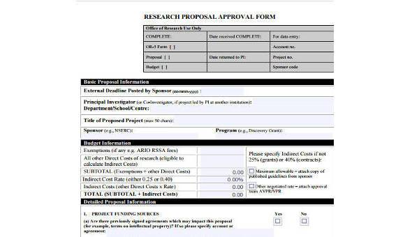 sample research proposal forms