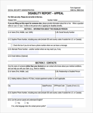 FREE 8+ Sample Social Security Appeal Forms in PDF