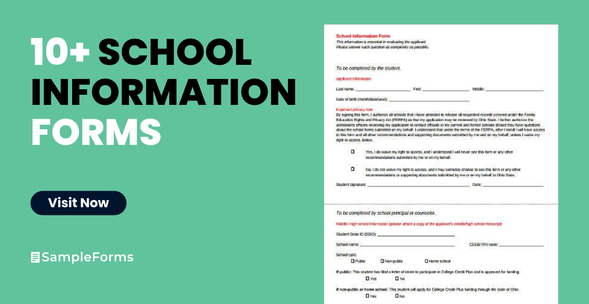 school information form