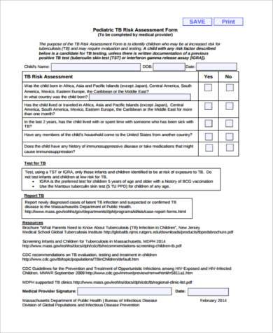 school risk assessment form in pdf
