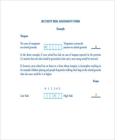 Sample Security Scan Form FREE 11+ Security Risk Assessment Form Samples, PDF, MS Word, Google Docs