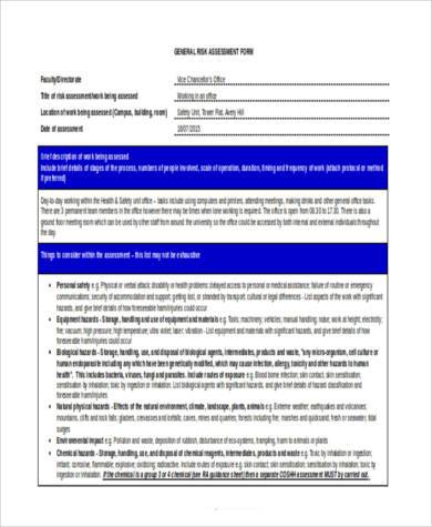 FREE 7+ Sample Security Risk Assessment Forms in PDF | MS Word