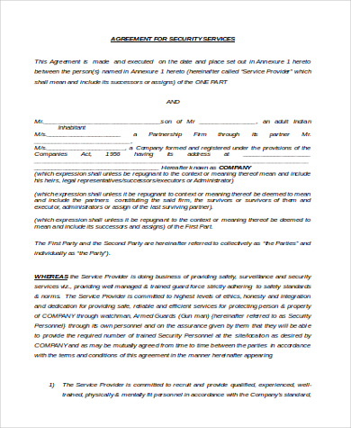 FREE 9+ Sample Security Agreement Forms in PDF | MS Word