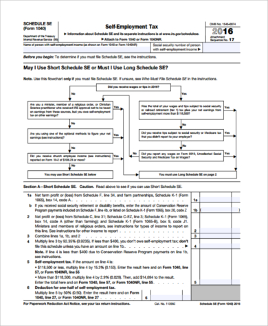 self employed income tax form