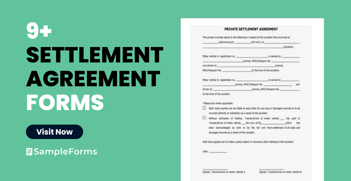 settlement agreement form