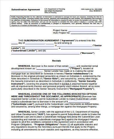 shareholder subordination agreement form