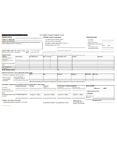 simple capital project proposal form