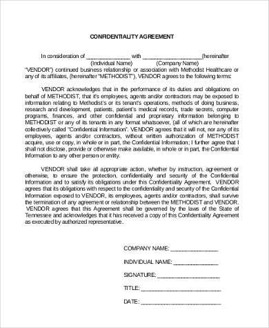 simple confidentiality agreement form