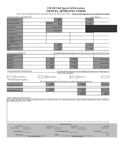 simple travel approval form